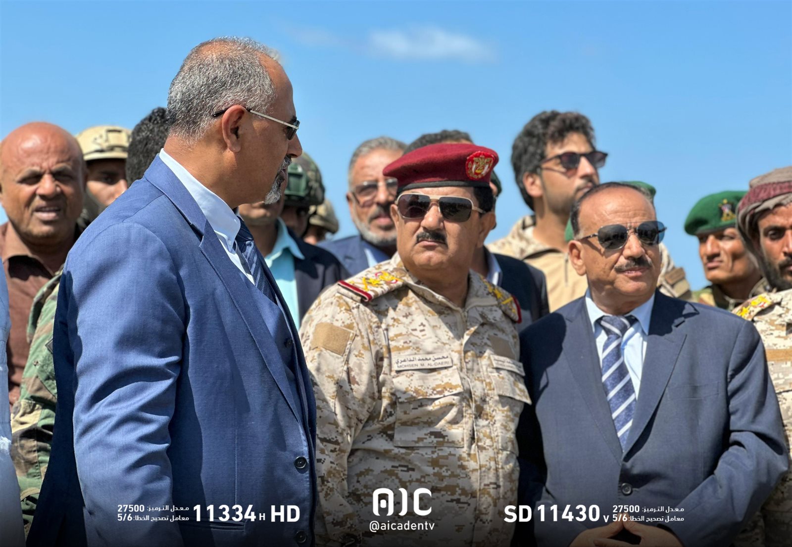 صور من زيارة الرئيس الزُبيدي إلى جزيرة ميون وباب المندب