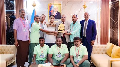 الكثيري يستقبل بعثة فريق نادي شباب القطن المتوّج بطلا للمسابقة الثقافية بالجنوب