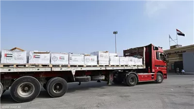 عشرون شاحنة مساعدات إماراتية تستعد للدخول إلى غزة