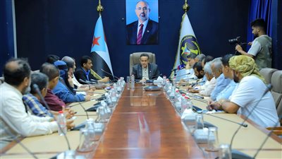 الأمين العام يلتقي قيادة انتقالي عدن للاطلاع على تحضيرات مليونية التعبئة الشعبية 
